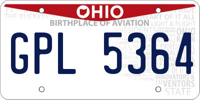 OH license plate GPL5364