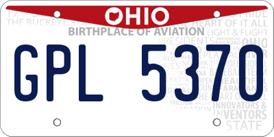 OH license plate GPL5370
