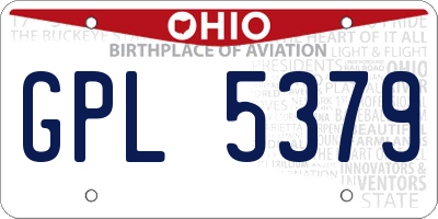 OH license plate GPL5379
