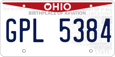 OH license plate GPL5384