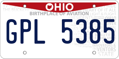 OH license plate GPL5385