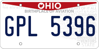 OH license plate GPL5396