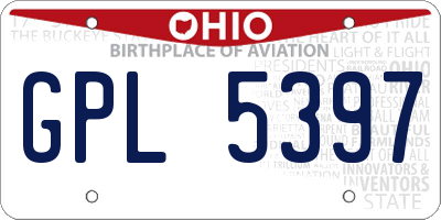 OH license plate GPL5397