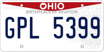 OH license plate GPL5399