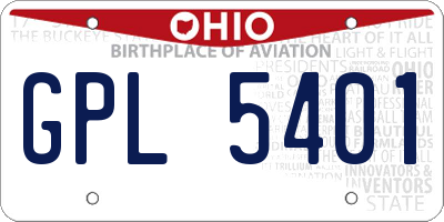 OH license plate GPL5401