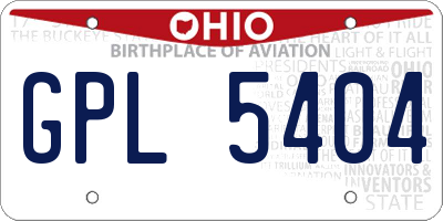 OH license plate GPL5404