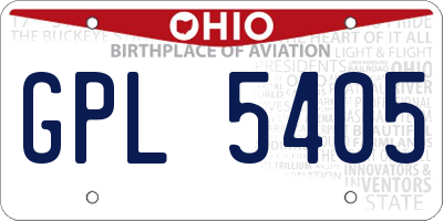 OH license plate GPL5405