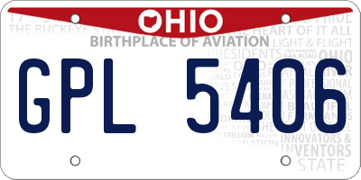 OH license plate GPL5406