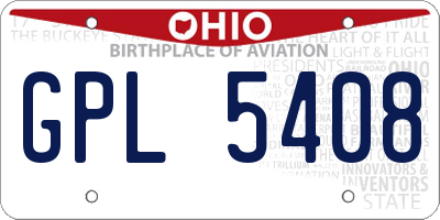 OH license plate GPL5408