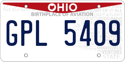 OH license plate GPL5409