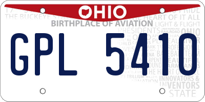 OH license plate GPL5410