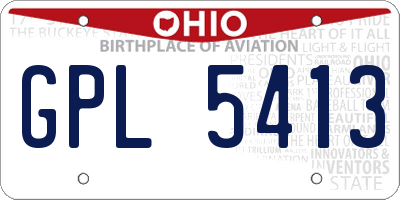 OH license plate GPL5413