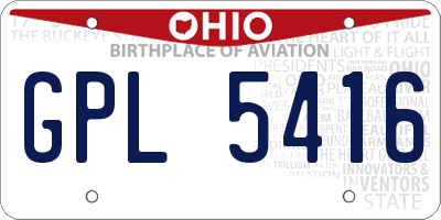 OH license plate GPL5416