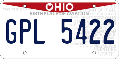 OH license plate GPL5422