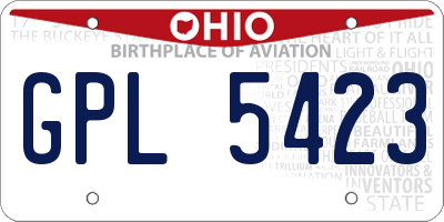 OH license plate GPL5423