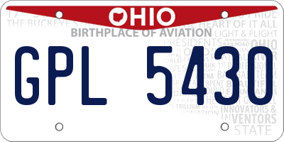OH license plate GPL5430