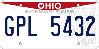 OH license plate GPL5432