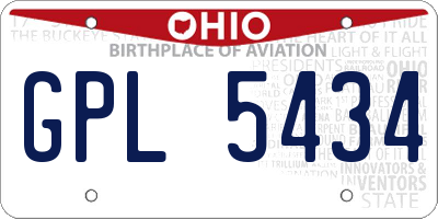 OH license plate GPL5434