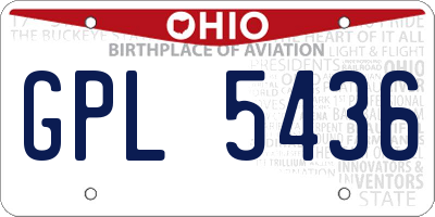 OH license plate GPL5436