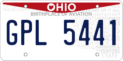 OH license plate GPL5441