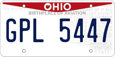 OH license plate GPL5447