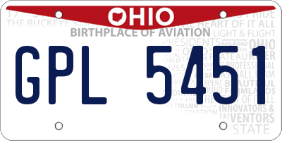 OH license plate GPL5451