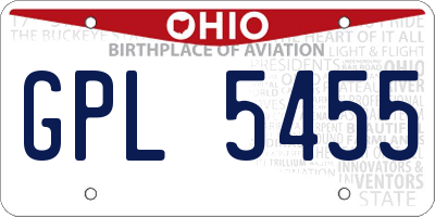 OH license plate GPL5455