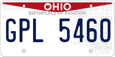 OH license plate GPL5460