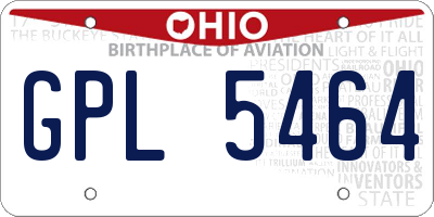 OH license plate GPL5464