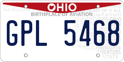 OH license plate GPL5468
