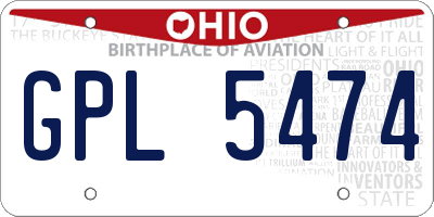OH license plate GPL5474