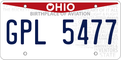 OH license plate GPL5477