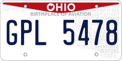 OH license plate GPL5478
