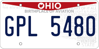 OH license plate GPL5480