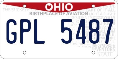 OH license plate GPL5487