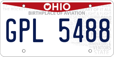 OH license plate GPL5488