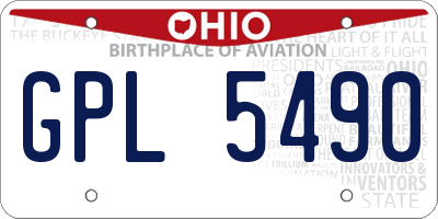 OH license plate GPL5490