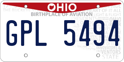 OH license plate GPL5494