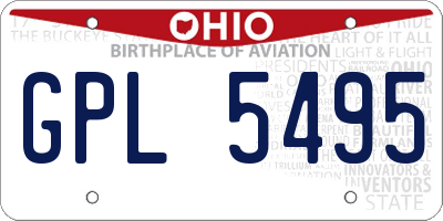 OH license plate GPL5495