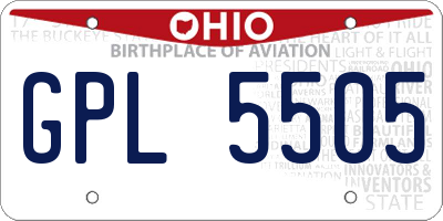 OH license plate GPL5505