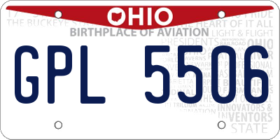 OH license plate GPL5506