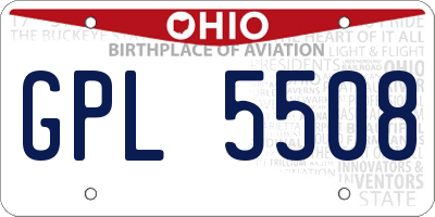 OH license plate GPL5508