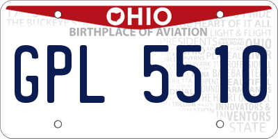 OH license plate GPL5510
