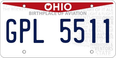 OH license plate GPL5511