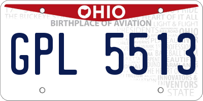 OH license plate GPL5513