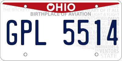 OH license plate GPL5514