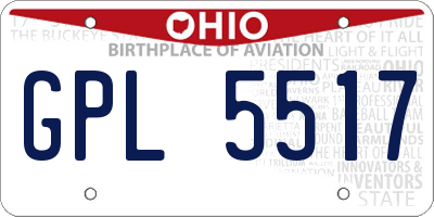 OH license plate GPL5517