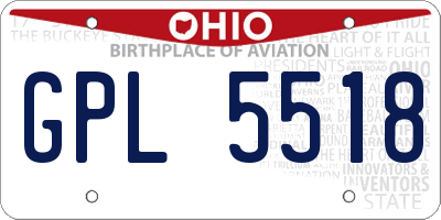 OH license plate GPL5518