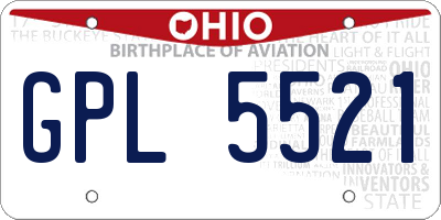 OH license plate GPL5521