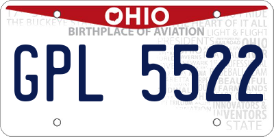 OH license plate GPL5522
